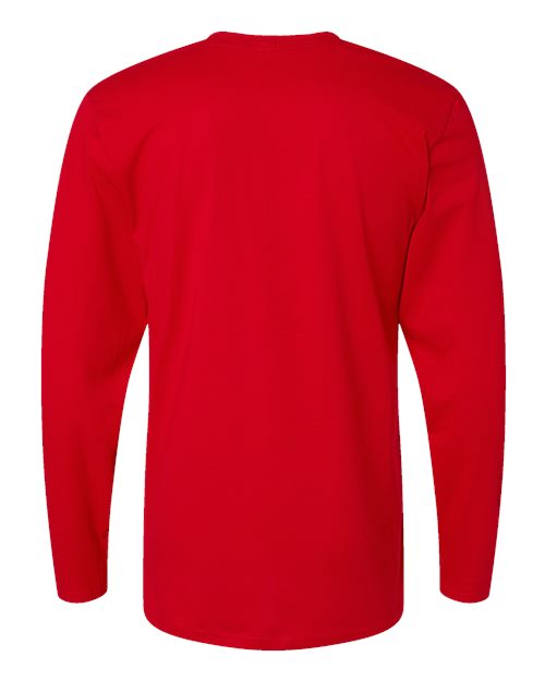 LAT 6918 Unisex Fine Jersey Long Sleeve Tee - Red - back