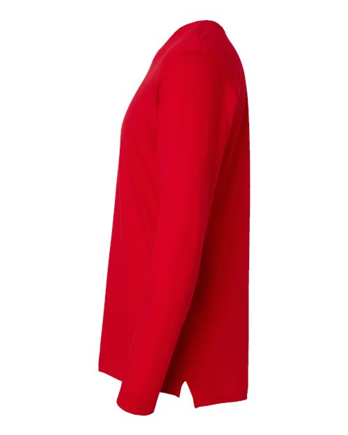 LAT 6918 Unisex Fine Jersey Long Sleeve Tee - Red - side
