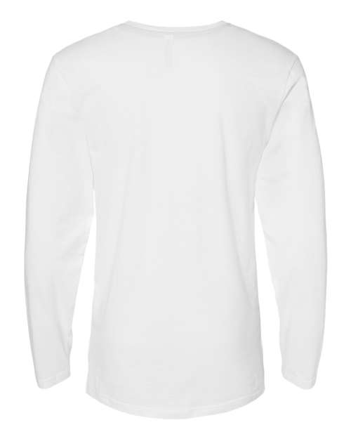LAT 6918 Unisex Fine Jersey Long Sleeve Tee - White - back
