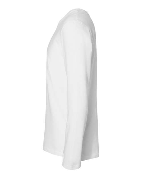 LAT 6918 Unisex Fine Jersey Long Sleeve Tee - White - side