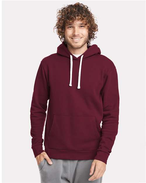 Next Level 9303 Unisex Santa Barbara Hoodie Sweatshirt - Maroon - model front