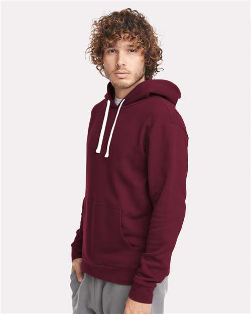 Next Level 9303 Unisex Santa Barbara Hoodie Sweatshirt - Maroon - model side