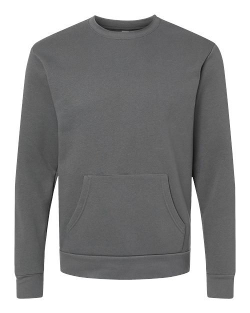 Next Level 9001 Unisex Santa Barbara Pocket Crewneck Sweatshirt - Heavy Metal - front