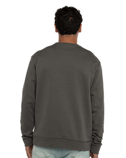 Next Level 9001 Unisex Santa Barbara Pocket Crewneck Sweatshirt - Heavy Metal - model back