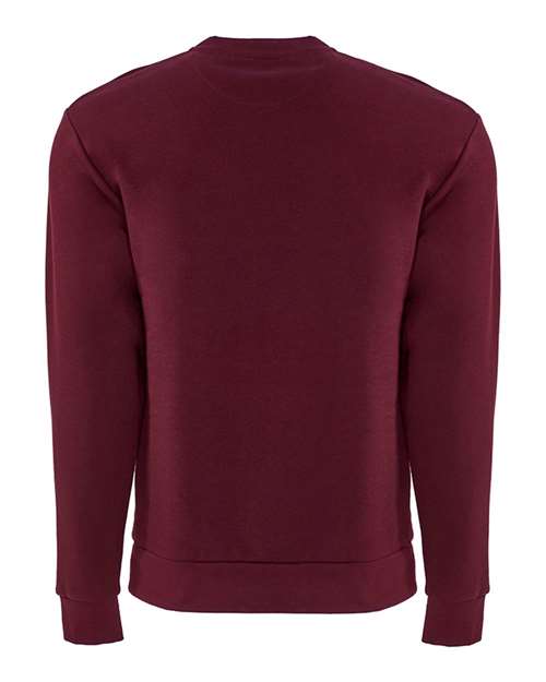 Next Level 9001 Unisex Santa Barbara Pocket Crewneck Sweatshirt - Maroon - back