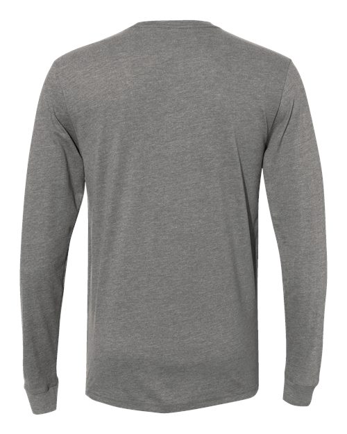 Next Level 6411 Unisex Sueded Long Sleeve T-Shirt - Dark Heather Grey - back