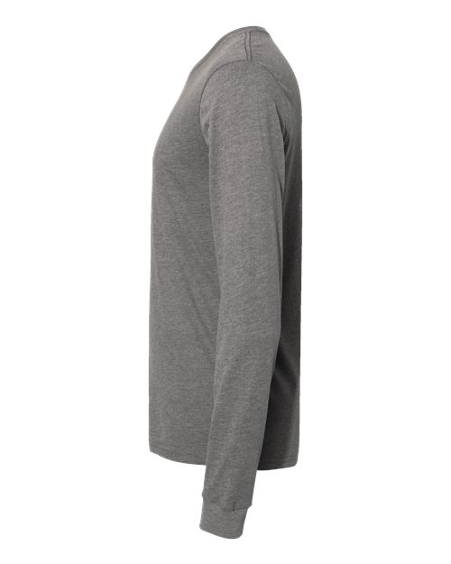 Next Level 6411 Unisex Sueded Long Sleeve T-Shirt - Dark Heather Grey - side