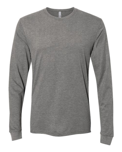 Next Level 6411 Unisex Sueded Long Sleeve T-Shirt - Dark Heather Grey - front