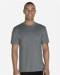 Jerzees 88MR Unisex Snow Heather Jersey T-Shirt - Charcoal - model front
