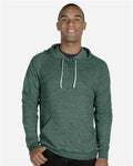 Jerzees 90MR Unisex Snow Heather French Terry Raglan Hooded Sweatshirt - Forest Green - model front