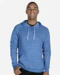 Jerzees 90MR Unisex Snow Heather French Terry Raglan Hooded Sweatshirt - Royal - model front
