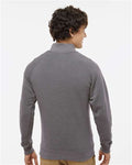 J. America 8869 Men's Triblend Quarter-Zip Sweatshirt - Smoke Triblend - model back