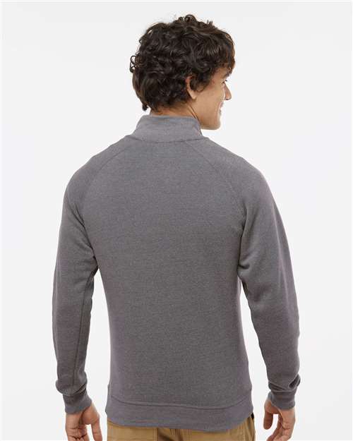 J. America 8869 Men's Triblend Quarter-Zip Sweatshirt - Smoke Triblend - model back