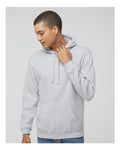 J. America 8824 Men's Premium Hooded Sweatshirt - Ash Heather - model front