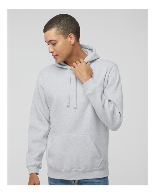 J. America 8824 Men's Premium Hooded Sweatshirt - Ash Heather - model front