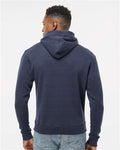 J America 8871 Triblend Fleece Hooded Sweatshirt - True Navy Triblend - model back