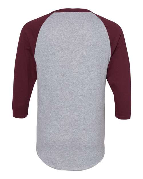 Augusta Sportswear 4420 Unisex Three-Quarter Raglan Sleeve Baseball Jersey T-Shirt - Athletic Heather/ Maroon - back