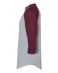 Augusta Sportswear 4420 Unisex Three-Quarter Raglan Sleeve Baseball Jersey T-Shirt - Athletic Heather/ Maroon - side