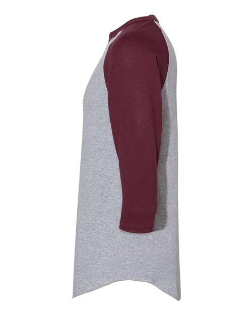 Augusta Sportswear 4420 Unisex Three-Quarter Raglan Sleeve Baseball Jersey T-Shirt - Athletic Heather/ Maroon - side