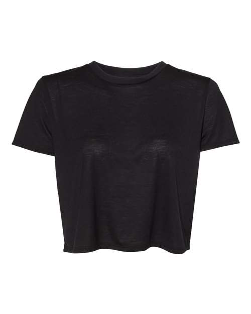 BELLA + CANVAS 8882 Women’s Flowy Crop Tee - Black - front