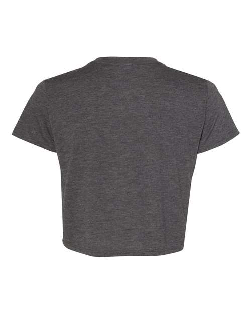 BELLA + CANVAS 8882 Women’s Flowy Crop Tee - Dark Grey Heather - back