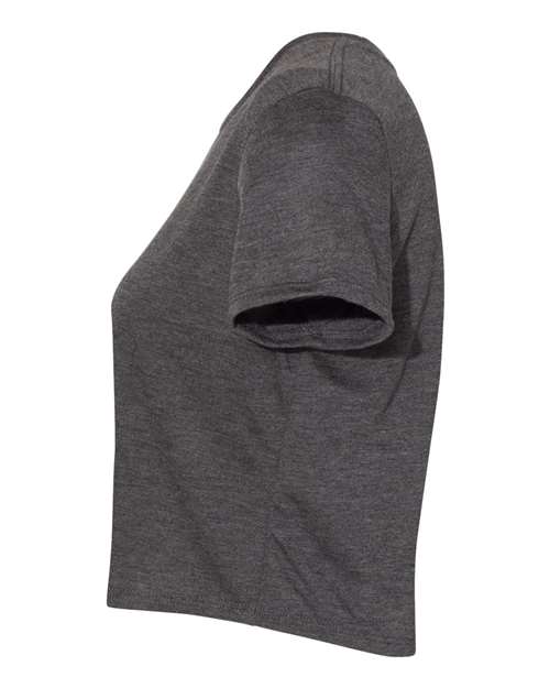 BELLA + CANVAS 8882 Women’s Flowy Crop Tee - Dark Grey Heather - side