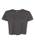 BELLA + CANVAS 8882 Women’s Flowy Crop Tee - Dark Grey Heather - front
