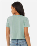 BELLA + CANVAS 8882 Women’s Flowy Crop Tee - Dusty Blue - model back
