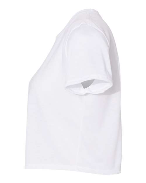 BELLA + CANVAS 8882 Women’s Flowy Crop Tee - White - side
