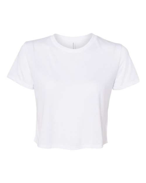 BELLA + CANVAS 8882 Women’s Flowy Crop Tee - White - front