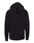 BELLA + CANVAS 3719Y Youth Sponge Fleece Hoodie Sweatshirt - Black - back