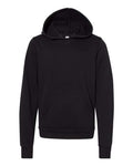 BELLA + CANVAS 3719Y Youth Sponge Fleece Hoodie Sweatshirt - Black - front