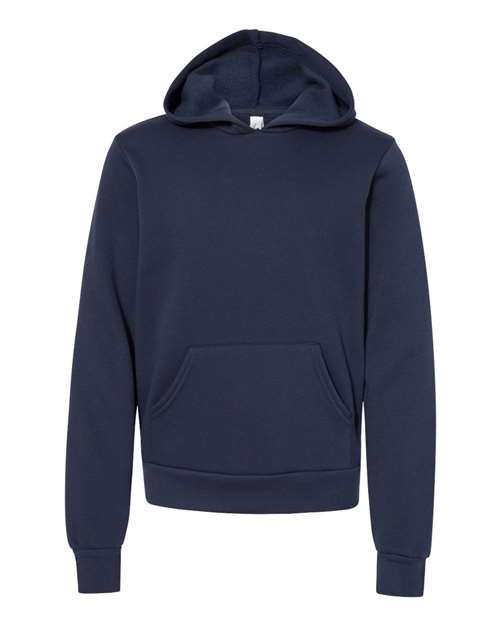 BELLA + CANVAS 3719Y Youth Sponge Fleece Hoodie Sweatshirt - Navy - front