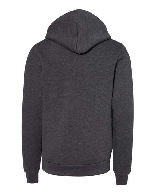 BELLA + CANVAS 3719Y Youth Sponge Fleece Hoodie Sweatshirt - Dark Grey Heather - back