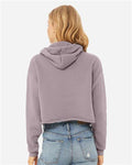BELLA + CANVAS 7502 Women's Crop Hoodie Sweatshirt - Storm - model back