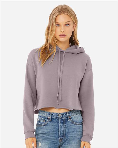 BELLA + CANVAS 7502 Women's Crop Hoodie Sweatshirt - Storm - model front