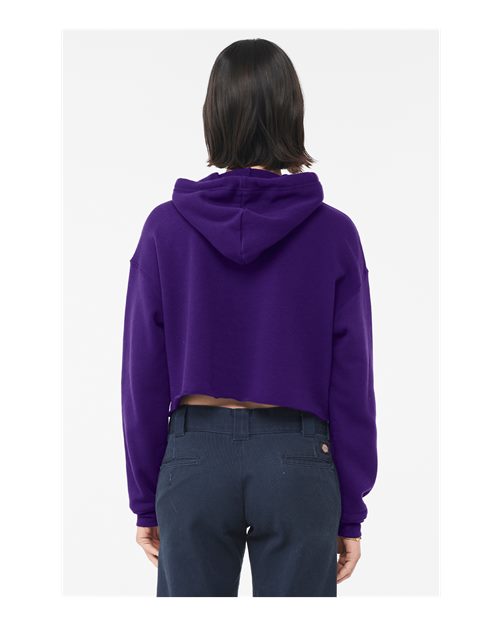 BELLA + CANVAS 7502 Women's Crop Hoodie Sweatshirt - Team Purple - model back