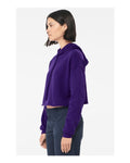 BELLA + CANVAS 7502 Women's Crop Hoodie Sweatshirt - Team Purple - model side