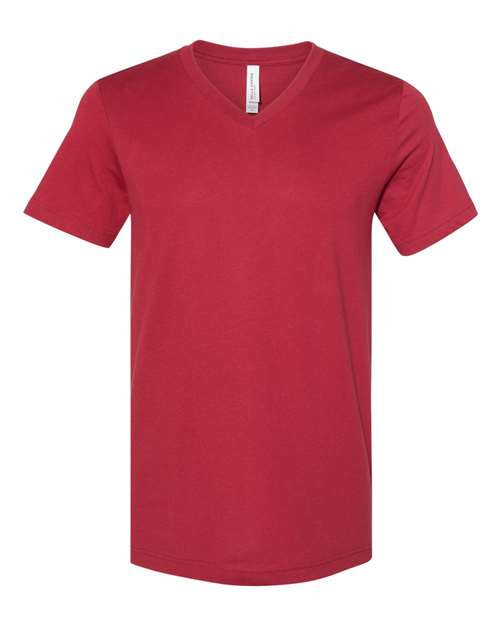 Bella + Canvas 3005 Jersey V-Neck Tee - Cardinal - front