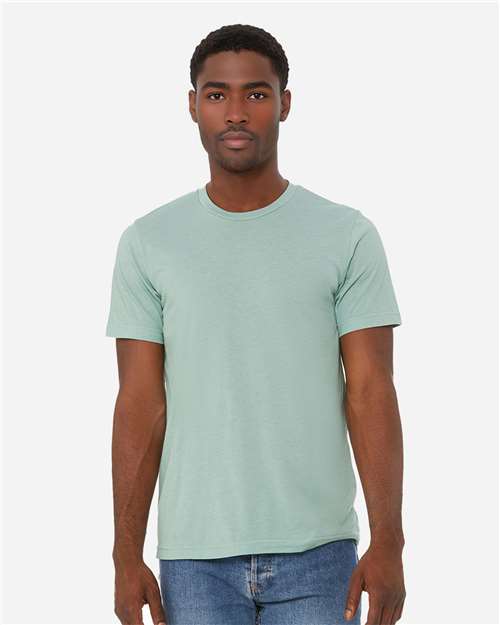 Bella+Canvas 3413 Unisex Triblend Short Sleeve Tee - Dusty Blue Triblend - model front