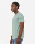 Bella+Canvas 3413 Unisex Triblend Short Sleeve Tee - Dusty Blue Triblend - model side