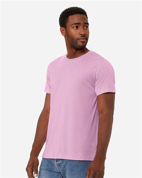 Bella+Canvas 3413 Unisex Triblend Short Sleeve Tee - Lilac Triblend - model side
