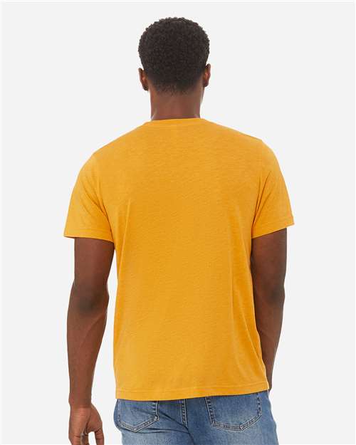 Bella+Canvas 3413 Unisex Triblend Short Sleeve Tee - Mustard Triblend - model back