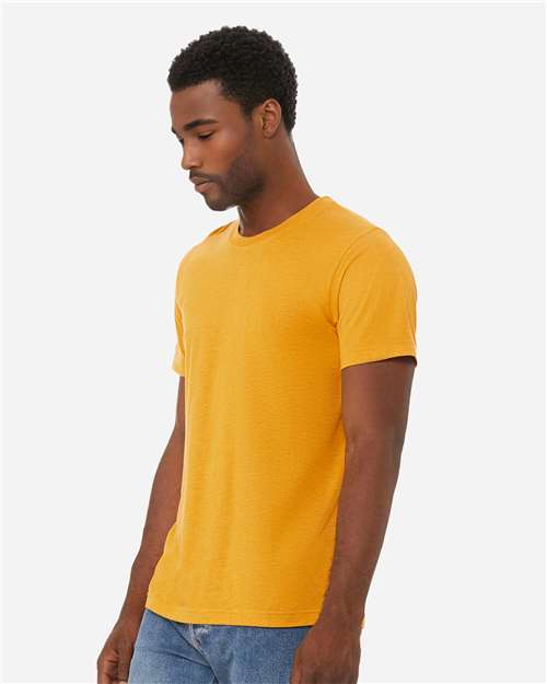Bella+Canvas 3413 Unisex Triblend Short Sleeve Tee - Mustard Triblend - model side