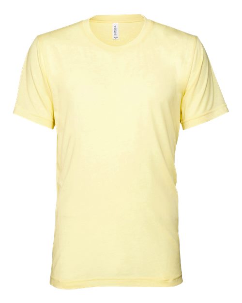 Bella+Canvas 3413 Unisex Triblend Short Sleeve Tee - Pale Yellow Triblend - flat front