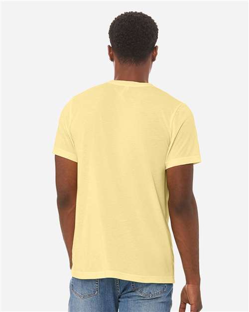 Bella+Canvas 3413 Unisex Triblend Short Sleeve Tee - Pale Yellow Triblend - model back