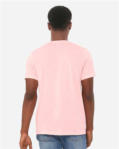 Bella+Canvas 3413 Unisex Triblend Short Sleeve Tee - Pink Triblend - model back