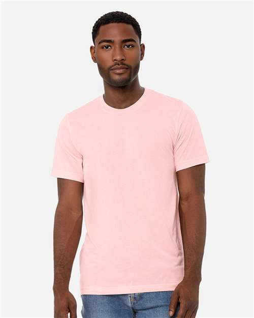 Bella+Canvas 3413 Unisex Triblend Short Sleeve Tee - Pink Triblend - model front