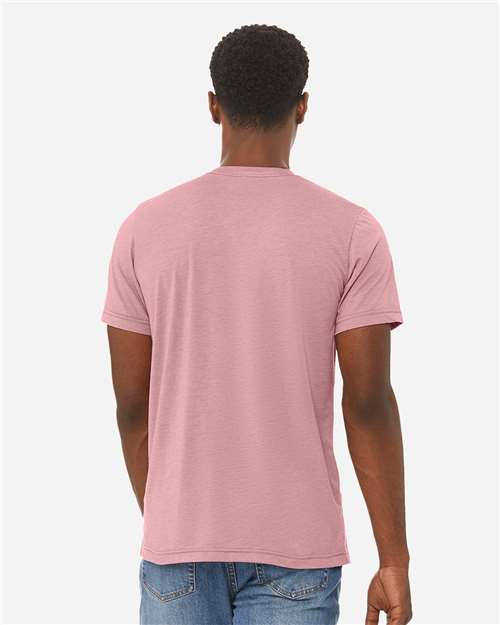 Bella+Canvas 3413 Unisex Triblend Short Sleeve Tee - Orchid Triblend - model back