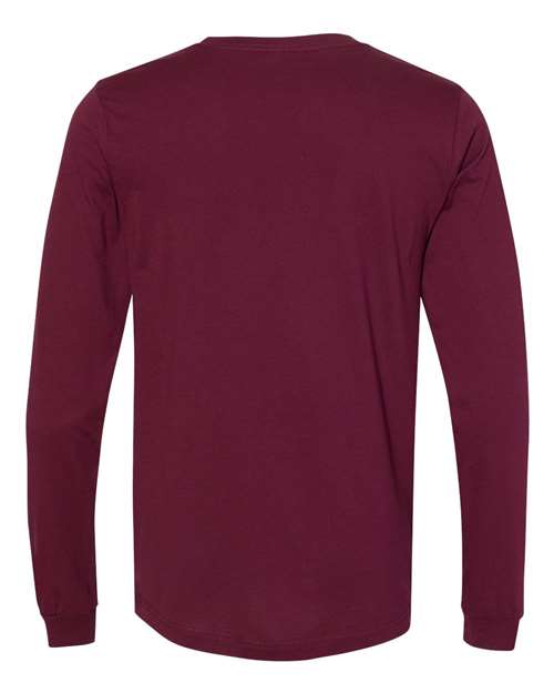 Bella+Canvas 3501 Unisex Jersey Long Sleeve Tee - Maroon - back